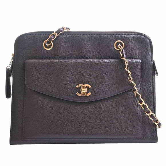 Chanel Caviar Skin Here Mark Chain Shoulder Bag Brown - Picture 1 of 10